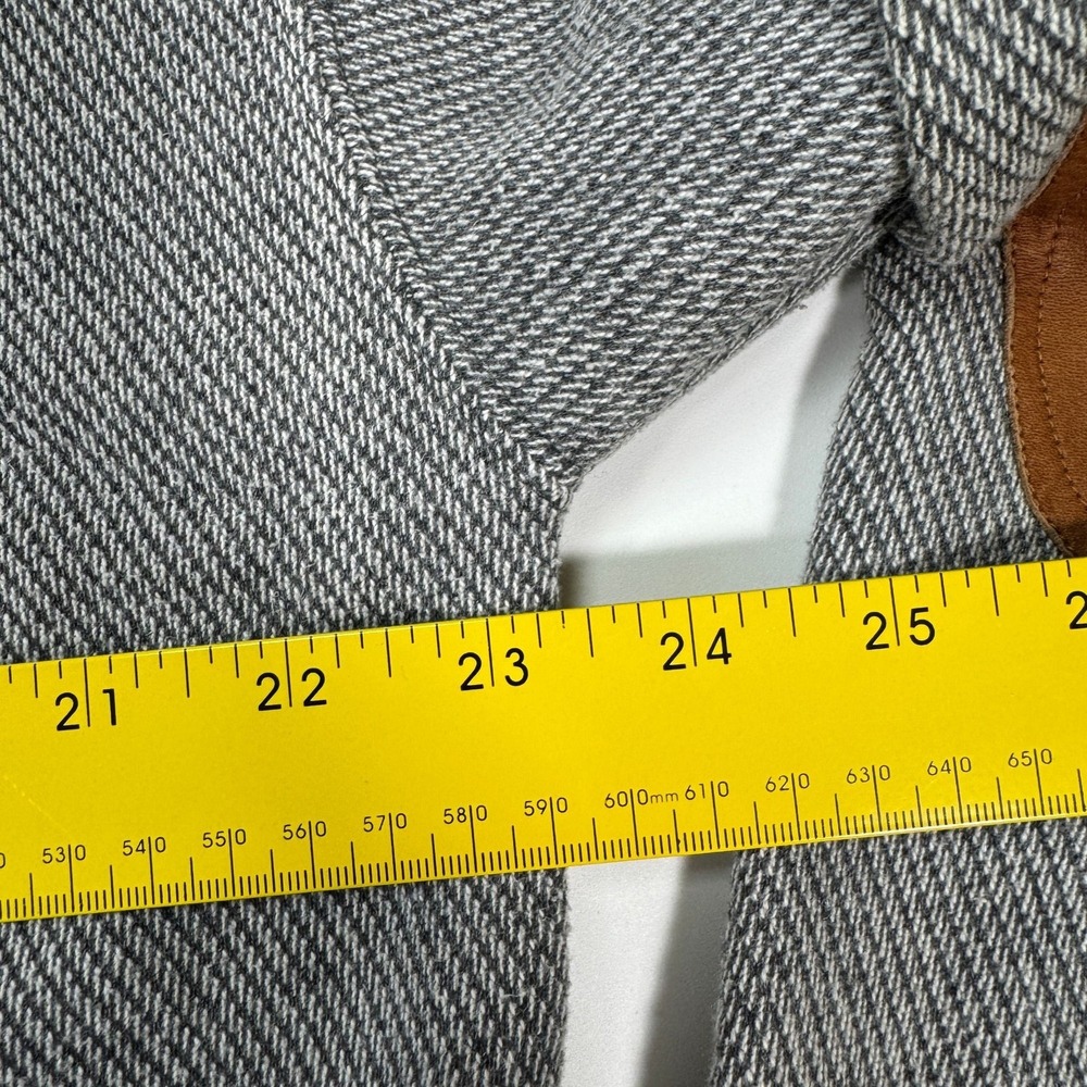 Vintage Orvis Elbow Patch Pullover Sweater Mens L Gray Herringbone Cotton Knit - Picture 12 of 13